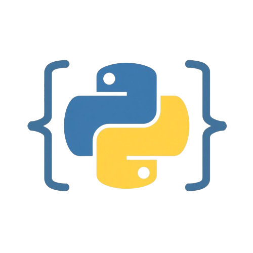 Python logo with blue snake and yellow body on a white background